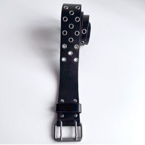 BKE Black Grommet Leather Belt Size 38
